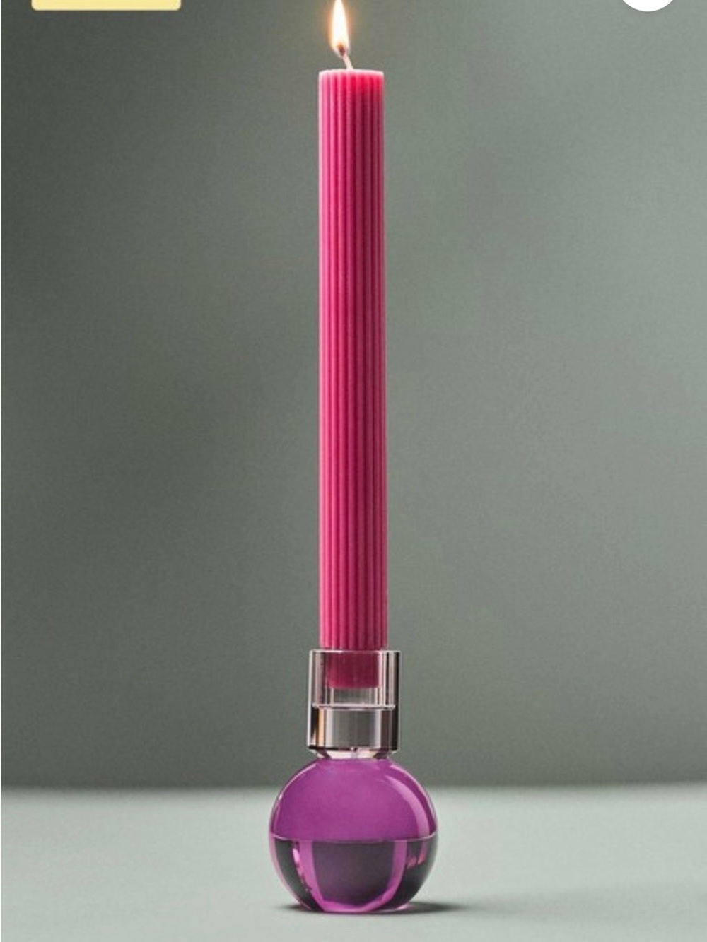 NEW Anthropologie Cut Glass Candle Holder, Lilac